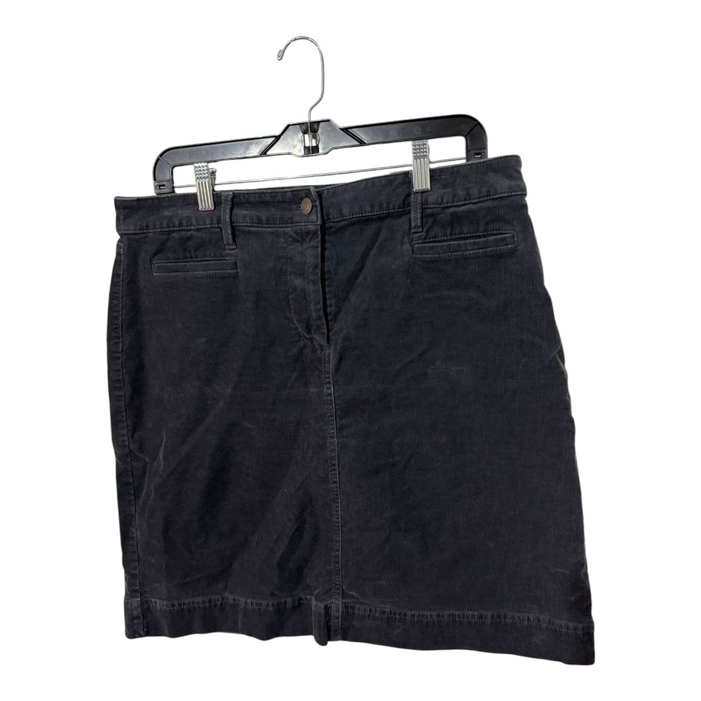 Talbots Womens Gray Corduroy Mini Skirt Size 12 Cotton Stretch Casual BD1024